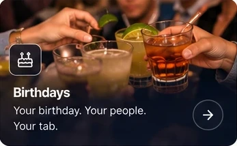 Birthdays — Your birthday. Your people. Your tab.